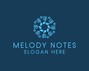 Music Note Snowflake logo design