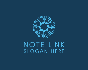 Music Note Snowflake logo design