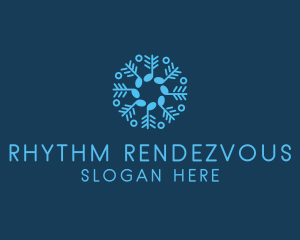 Music Note Snowflake logo design