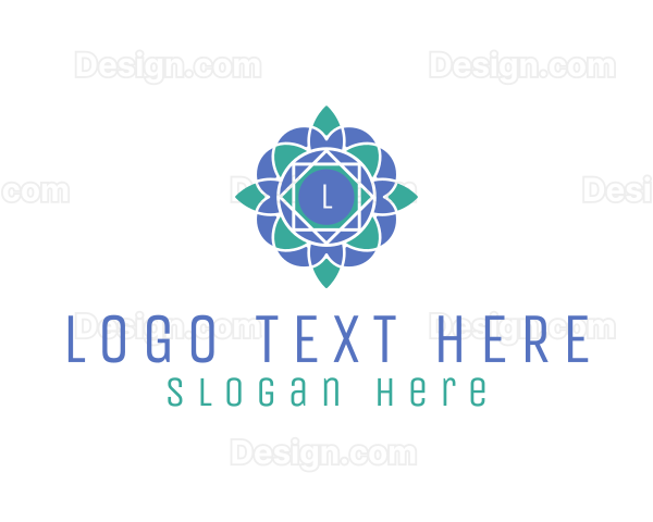 Geometric Flower Stained Glass Logo