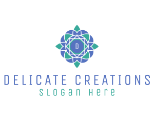 Geometric Flower Stained Glass logo design