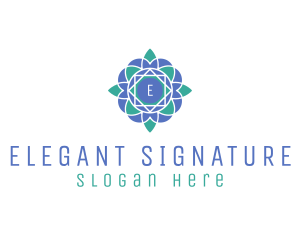 Geometric Flower Stained Glass logo design