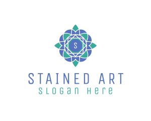 Geometric Flower Stained Glass logo design