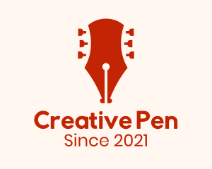 Pen Guitar Head logo design