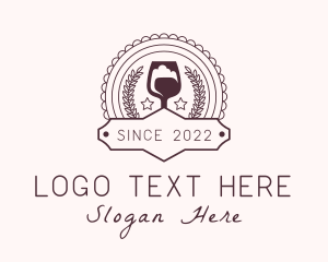 Wine Glass Winery Badge logo