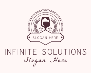 Wine Glass Winery Badge Logo