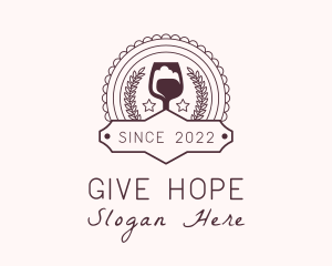 Wine Glass Winery Badge logo