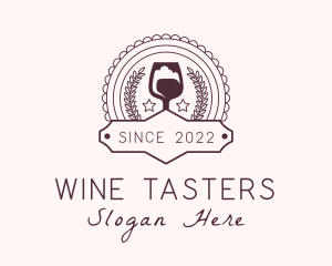 Wine Glass Winery Badge logo