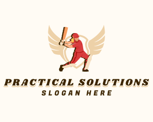 Female Cricket Batsman logo design