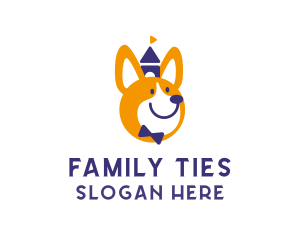 Castle Dog Corgi logo design