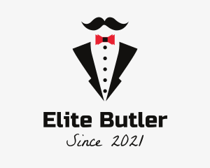 Bow Tie Tuxedo Mustache logo design