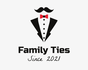 Bow Tie Tuxedo Mustache logo design