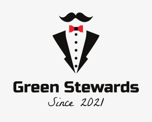 Bow Tie Tuxedo Mustache logo design