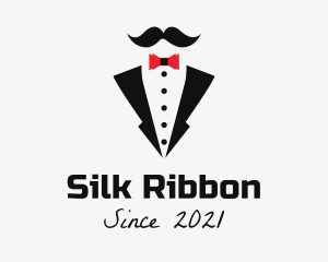 Bow Tie Tuxedo Mustache logo design