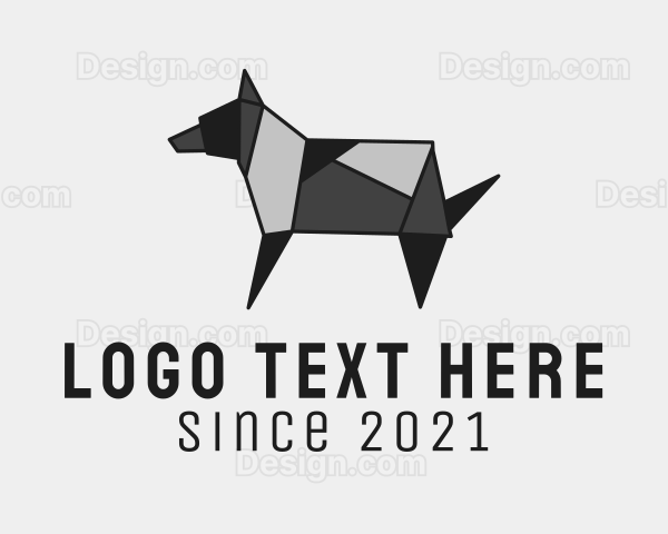 Pet Dog Origami Logo