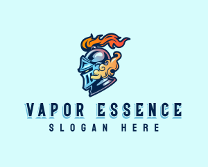 Knight Helmet Smoke logo design