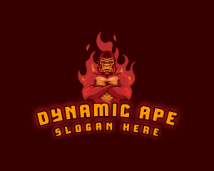 Gorilla Ape Fire logo design