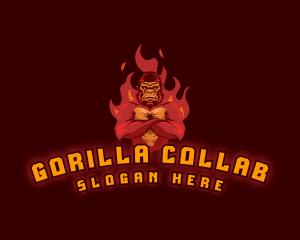 Gorilla Ape Fire logo design