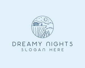 Night Glamping Campsite  logo design