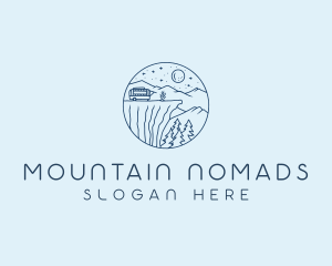 Night Glamping Campsite  logo design