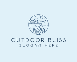 Night Glamping Campsite  logo design