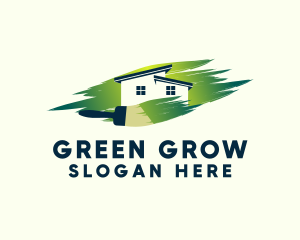 Green House Paintbrush logo design