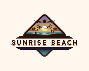 Beach Tourism Plane logo design