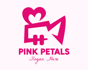 Pink Heart Video Camera logo design