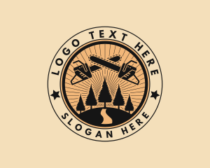 Logging Chainsaw Forestry Logo