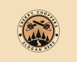 Logging Chainsaw Forestry logo design