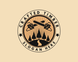 Logging Chainsaw Forestry logo design