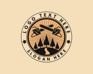 Tree - Tree Chainsaw Forestry logo design