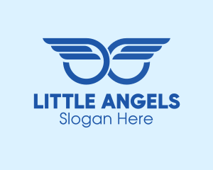 Blue Angel Wings logo design