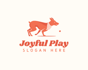 Playful Dog Pet Fetch logo design