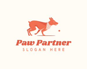 Playful Dog Pet Fetch logo design