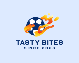 Soccer Ball Flames Logo