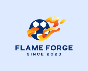 Soccer Ball Flames logo design