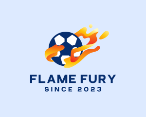 Soccer Ball Flames logo design