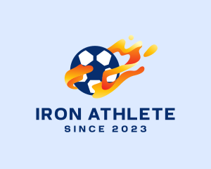 Soccer Ball Flames logo design