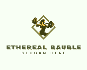 Powerlift Barbell Woman logo design