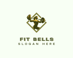 Powerlift Barbell Woman logo design