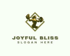 Powerlift Barbell Woman logo design