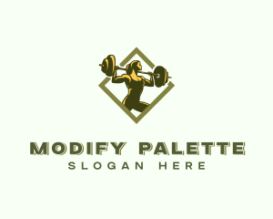 Powerlift Barbell Woman logo design