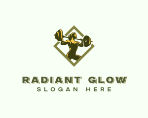 Powerlift Barbell Woman logo design