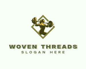 Powerlift Barbell Woman logo design