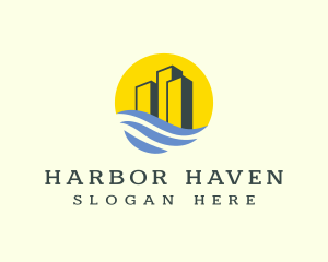 Sunset Harbor Buildings logo design