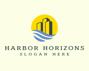 Sunset Harbor Buildings logo design