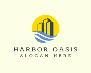 Sunset Harbor Buildings logo design