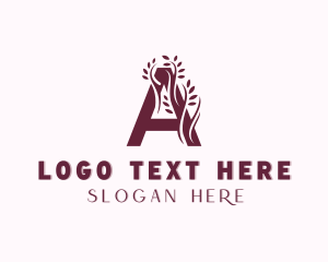 Floral Leaf Letter A logo