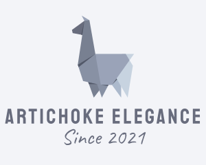 Alpaca Llama Origami  logo design